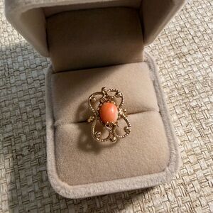 Gold and Coral Antique Ring